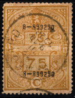 BELGIUM BELGIQUE 1928 - Revenue TAX Fiscal Official Stamp / Coat Of Arms / LION - USED - 75 C. - Sellos