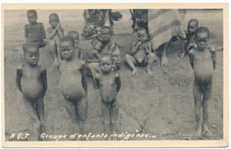 A. E. F. - Carte Photo Ethnique - Groupe D'enfants Indigènes, Nus - Andere