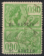 BELGIUM BELGIQUE - Revenue TAX Fiscal Official Stamp KING ALBERT  / Coat Of Arms / LION - USED - 90 C. - Francobolli