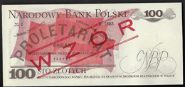 MAY 1976 POLISH NATIONAL STATE BANK 100 Zl.SPECIMEN / WZOR  Mint Condition - Polen