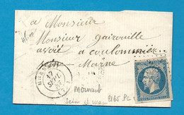 Seine Et Marne - MORMANT . CàD Type 15 + PC 2165 - 1849-1876: Classic Period