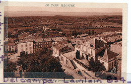 - 2 - PUYLAURENS - Vue Panoramique Sur L'Hôtel De Ville, ( Tarn ), épaisse, Non écrite, Coins Ok, APA, TTBE, Scans. - Puylaurens