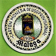 ESPAGNE / MALAGA / CARTON MONEDA DE USO PROVISIONAL / 5 CENTIMOS / 1936 -  Necessity Money