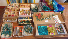 LOT DECORATIONS ORIGINALES RETRO NOEL ET FETES 1962/1965 - Schmuck Und Dekor