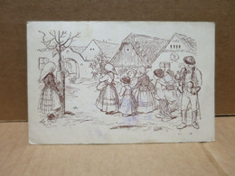 TCHEQUIE Carte Illustrée Scène Animée De Village - Tschechische Republik