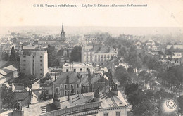 Tours     37          A Vol D'oiseau.  Eglise St Etienne Et Avenue De Grammont  (voir Scan) - Tours