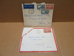 MAROC Ensemble De 2 Enveloppes Par Avion 1936 - Cartas & Documentos