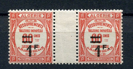 !!! ALGERIE : PAIRE DE TAXES N°23/23a SANS POINT APRES F NEUVE * - Timbres-taxe