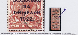 Ireland 1922 (Dec) Thom Rialtas Wide Setting 1½d Error PENCF CORRECTED Row 15/12, In A Used Pair, BELTURBET Cds - Gebruikt