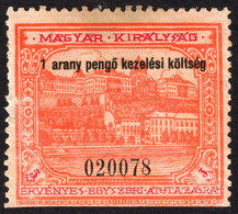 1932 Hungary Consular VISA Revenue Tax Stamp OVERPRINT Budapest Castle Palace - 1 Gold Pengő - Steuermarken