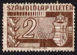 1944 Hungary Ungarn Hongrie - Revenue Stamp - Bill Fiscal Tax - Used - 2 P / Oak Tree Leaf Acorns - Fiscale Zegels