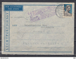 Brief Per Luchtpost Van Arnhem Naar Meester Cornelis Java Nieuw Tarief Luchtrecht Luchtpostdienst - Poste Aérienne