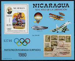 Nicaragua, 1980, Olympic Games, Rowland Hill, UPU, United Nations, MNH, Michel Block 111 - Nicaragua