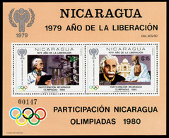 Nicaragua, 1980, International Year Of The Child, Olympics, Einstein, Gandhi, MNH, Michel Block 113 - Nicaragua