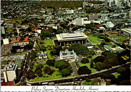 Hawaii Honolulu Downtown Aerial View Palace Square State Capitol Building - Honolulu