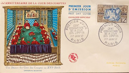 P) 1957 FRANCE, FDC, 150TH ANNIVERSARY OF THE COURT OF ACCOUNTS STAMP, SESSION PEOPLE OF ACCOUNTS XVI CENTURY, XF - Otros & Sin Clasificación