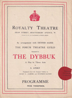 The Dybbuk Hasidic Jewish Wedding Demon Exorcism Yiddish Old Theatre Programme - Programmes