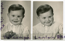 - 2 Jolies Photos, Portait Enfant HELSENS, Photographe De Roubaix, Année 1965, Dim : 6.2 X 8.2 Cm, TBE, Scans, - Identified Persons