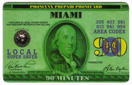 90m Miami Local (Design Very Similar To $100. USA Currency: Franklin) - Phone/Smart Card(s) - Stamps & Coins