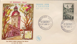 P) 1957 FRANCE, FDC, LE QUESNOY STAMP, CAMPANARY, DRAMATIC LIBERATION, XF - Other & Unclassified