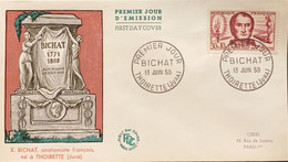 P) 1957 FRANCE, FDC, FAMOUS MEN OF X BICHAT STAMP, FRENCH ANATOMIST, COMMEMORATION, XF - Altri & Non Classificati