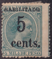 1899-591 CUBA US OCCUPATION ANTILLES 1899 PUERTO PRINCIPE 5c S. 1/2mls. PHILATELIC FORGERY. SECOND ISSUE. - Nuovi