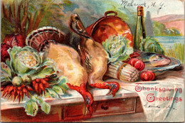 Thanksgiving Greetings With Turkey 1907 - Thanksgiving