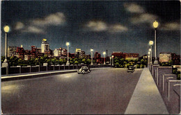 Texas Dallas Skyline From Viaduct At Night - Dallas