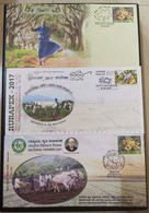 India 2020 Agriculture , Organic Farming Vegetables, Spices, Food, Rice, Cow , Set Of 3 Covers (**) Inde Indien - Lettres & Documents