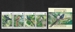 Seychelles 1996 MiNr. 798 - 802 (Block 38) Seychellen Birds Black Paradise Flycatcher WWF 4v + S\sh MNH** 10.90 € - Seychelles (1976-...)