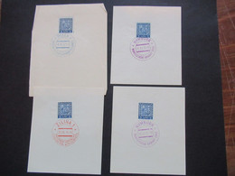 CSSR 1936 / 37 Staatswappen Nr.277 Blanko Zettel Mit SST 1x In Blau Pisek, 2x Violett Nymburk Und 1x Orange Zilina - Covers & Documents