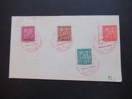 CSSR 1934 Staatswappen Nr.279 / 282 Teilweise Randstücke Mit 4x SST / Sonderstempel In Rot Praha 1 - Briefe U. Dokumente