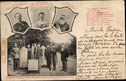 CPA Kelmis Wallonien Lüttich, Vierländereck, Leopold III, Wilhelmina, Wilhelm II, Grenzwacht - Sonstige