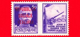 Nuovo - MNH - ITALIA - Rep. Sociale - 1944 - Imperiale - Propaganda Di Guerra - Armi E Cuori Devono Essere Tesi Ver - 50 - Kriegspropaganda