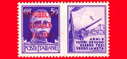 Nuovo - MNH - ITALIA - Rep. Sociale - 1944 - Imperiale - Propaganda Di Guerra - Armi E Cuori Devono Essere Tesi Ver - 50 - Oorlogspropaganda