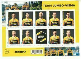 Nederland  Persoonlijke Zegel, Team Jumbo-Visma, Wielrenne, Bike, Cycling,met Wout Van Aert, Tom Dumoulin, Enz - Ungebraucht