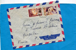 MARCOPHILIE- Polynésie -lettre -> Françe Cad- 1964-2 Stamps N°58+11 - Brieven En Documenten