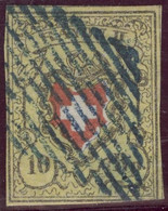 Schweiz Rayon II Gelb Stein E LU Typ 27 Eidg.Raute - 1843-1852 Federale & Kantonnale Postzegels