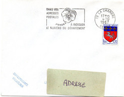 SAVOIE - Dépt N° 73 = LA CHAMBRE 1967 = FLAMME Codée = SECAP ' PENSEZ NUMERO DEPARTEMENT ' = Pensée N° 2 - Zipcode