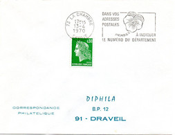 SAVOIE - Dépt N° 73 = LA CHAMBRE 1970 = FLAMME Codée = SECAP ' PENSEZ NUMERO DEPARTEMENT ' = Pensée N° 2 - Zipcode