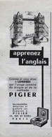 Publicité Papier COURS PIGIER Octobre 1958 P1021423 - Werbung