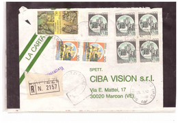 TEM15737  -  CAPIZZI  29.7.1992  /  RACCOMANDATA CON AFFRANCATURA INTERESSANTE - 1991-00: Storia Postale