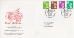 Enveloppe  FDC  1er  Jour   GRANDE  BRETAGNE   PAYS  DE  GALLES   Série  Courante   1996 - 1991-2000 Em. Décimales