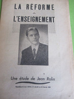 Fascicule/La Réforme De L'Enseignement/Une étude De Jean ROLIN/Supplément à "La CROIX"/1951       CAN860 - Religion & Esotericism