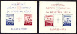 Croatia, 1942, Model Airplanes, Aviation, MNH, Michel Block 1-2 - Kroatië