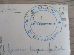 SUR CPA Oran Algérie Cachet Bleu 8 ème R.I.C. 2 ème Bataillon - Bolli Militari A Partire Dal 1900 (fuori Dal Periodo Di Guerra)