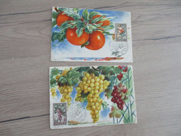 X2 Carte Maximum Algérie Fruits - Storia Postale