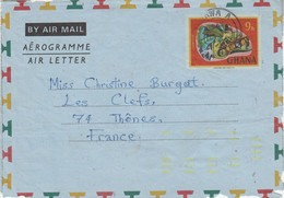 GHANA DEVANT D"AEROGRAMME POUR LA FRANCE - Ghana (1957-...)