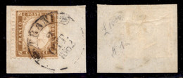 Regno - Vittorio Emanuele II - 1862 - 10 Cent (1) Bordo Foglio Usato A Trani (2.10.62) Su Frammento - Autres & Non Classés