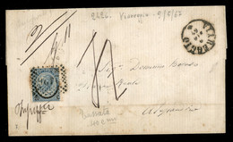 Regno - Vittorio Emanuele II - 20 Cent Ferro Di Cavallo (25) Su Lettera Con Annullo Np.2426 + Viareggio 19 Mg.67 Con Man - Non Classés